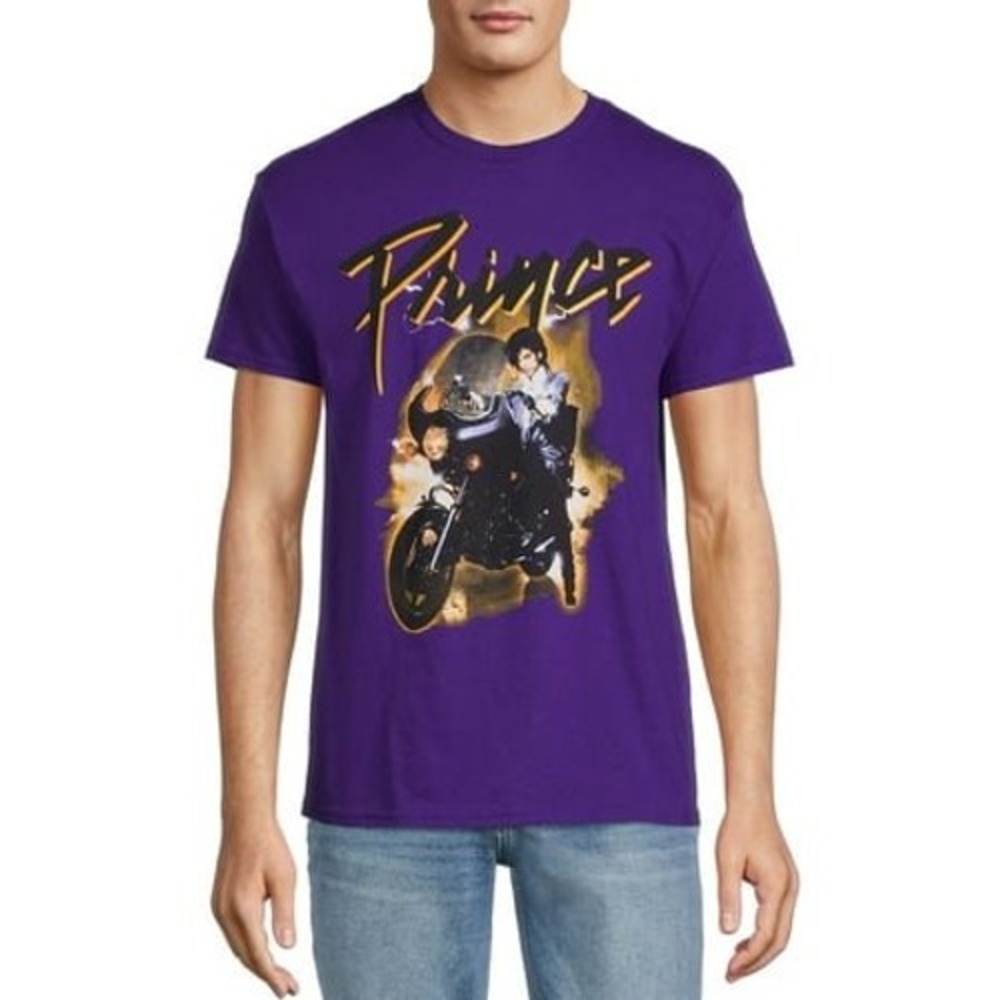 Prince Motorcycle Purple Rain Tee Mens L Purple Graphic Music Shirt